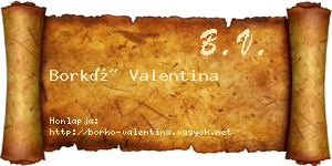 Borkó Valentina névjegykártya